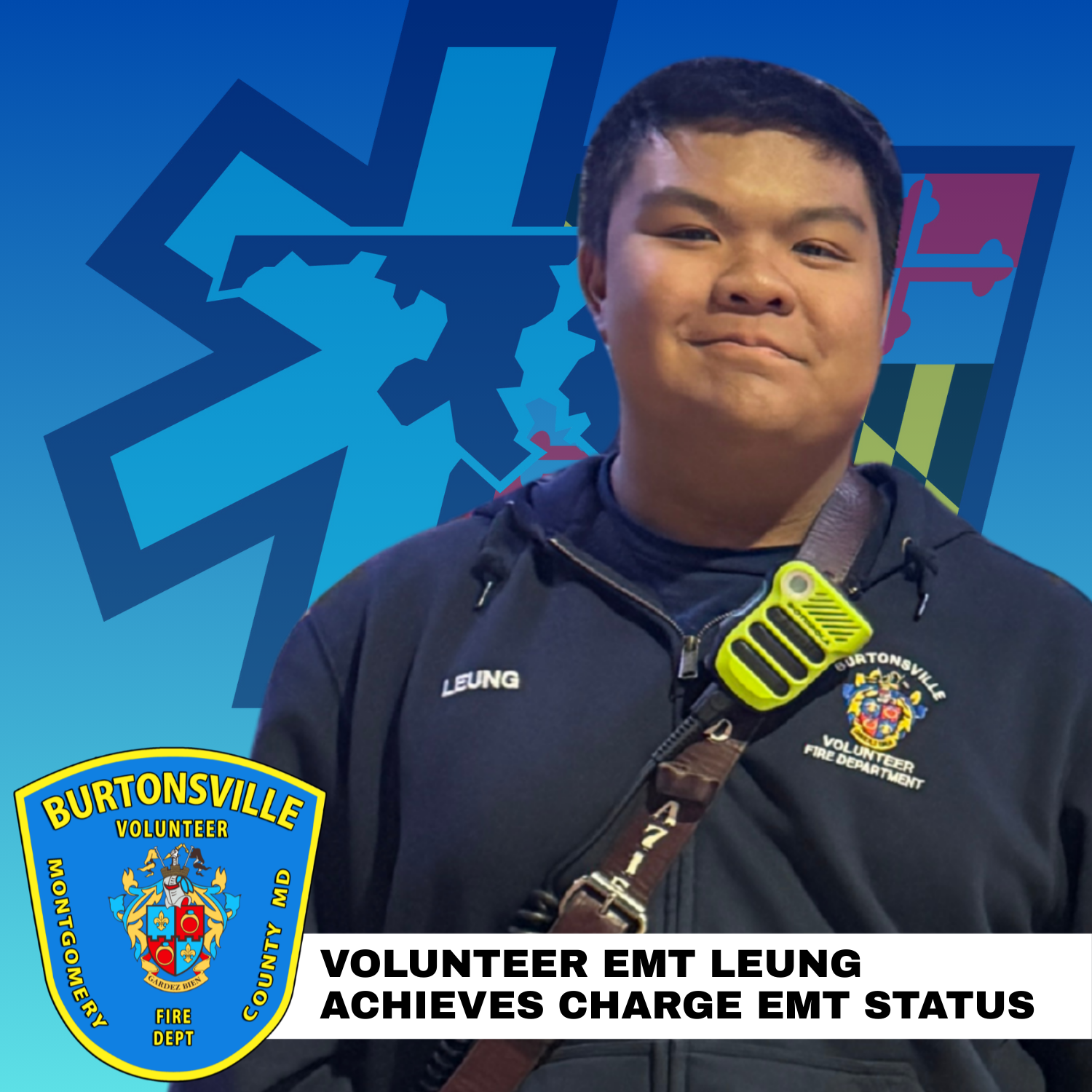 EMT Leung becomes charge Aide - Burtonsville Volunteer Fire Department